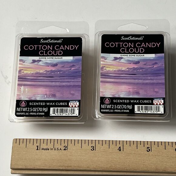 ScentSationals 2.5 oz Scented Wax Melts 6 Cubes Cotton Candy Cloud Lot Of 2 - Picture 2 of 5